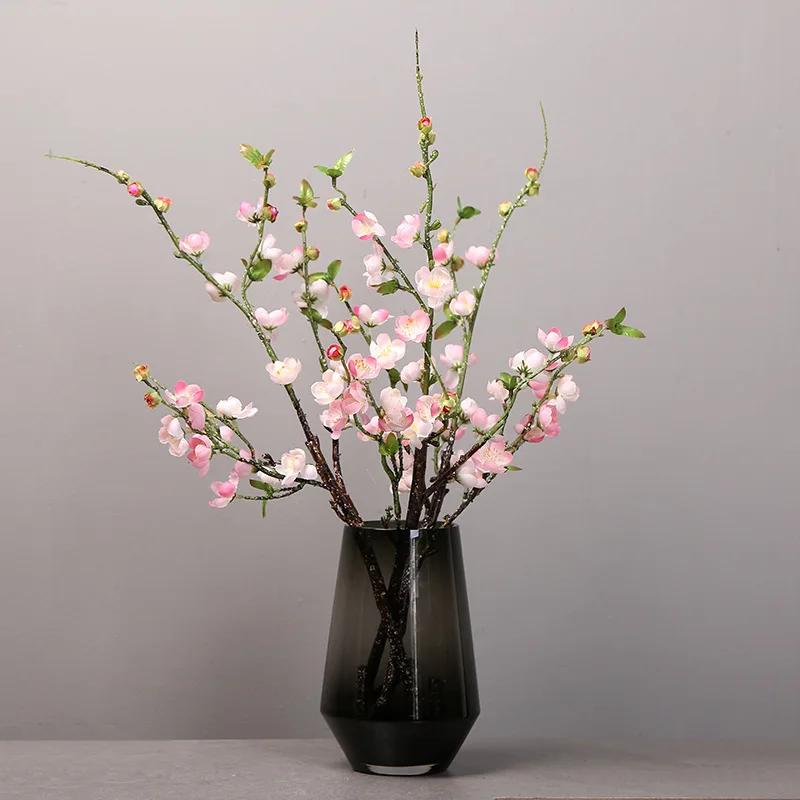 

4pcs Artificial Cherry Blossom Flower Branches Silk Peach Spring Wedding Decoration Plum Blossom Wedding Arrangement Accessories