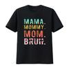 Retro Vintage Funny Mom Gradient Distressed Mama Mommy Bruh Letter Print Casual T Shirt Vintage Washed Stylish Comfortable