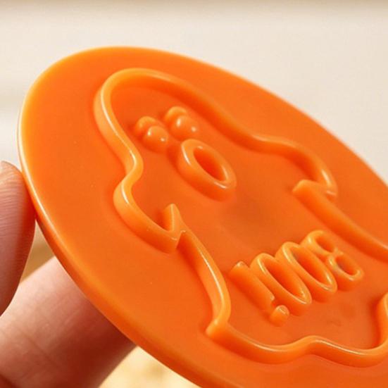 Cookie Cutters for Halloween 8pcs Magnetic Stamp Molds, Pumpkin Ghost And Skeleton Patterns Mold Design, Interchangeable Stainless Steel Embossed