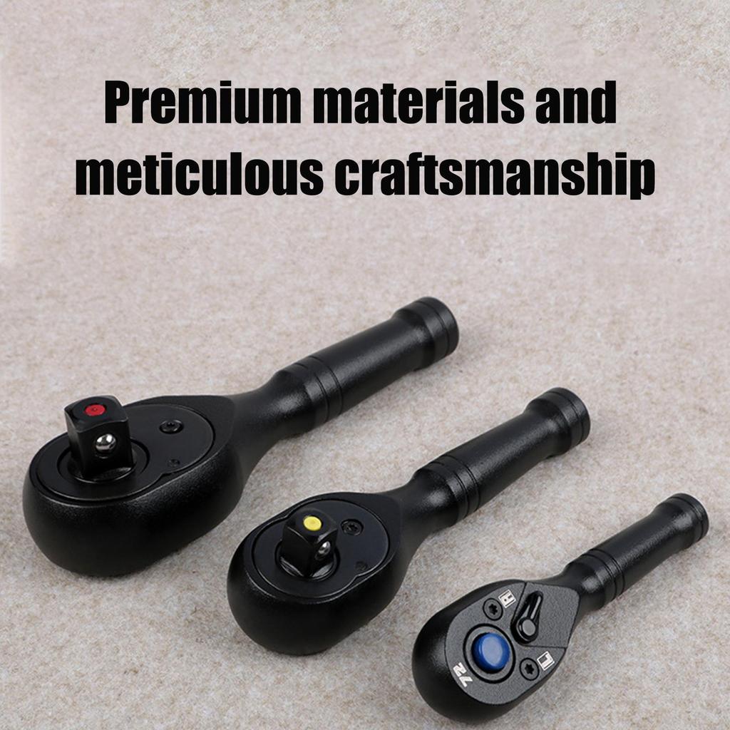 72-Tooth Ratchet Wrench with Short Handle Fast Efficient Auto Repair Tool for Household Plumbing Mechanical Component Assembly