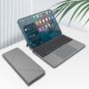2-in-1 Kabellose Bluetooth 5.0 Faltbare Tastatur Abnehmbarer Lederständer Touch Tragbare Tastatur für Tablet/Telefon/PC Touch