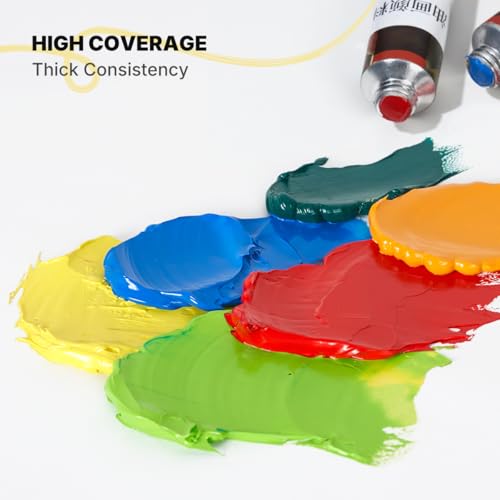 LIGHTWISH Oil Paints, 24 X 20 Ml / 0.4 Oz, Vibrant Colors, Non-Toxic, for Canvas Painting, Oil Painting Supplies for Adults, Beginners, and Profession