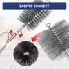 Cleaning Tool Black Chimney Sweep Kit Suitable For Hard-to-reach Areas Stainless Steel Bristles Chimney Cleaning