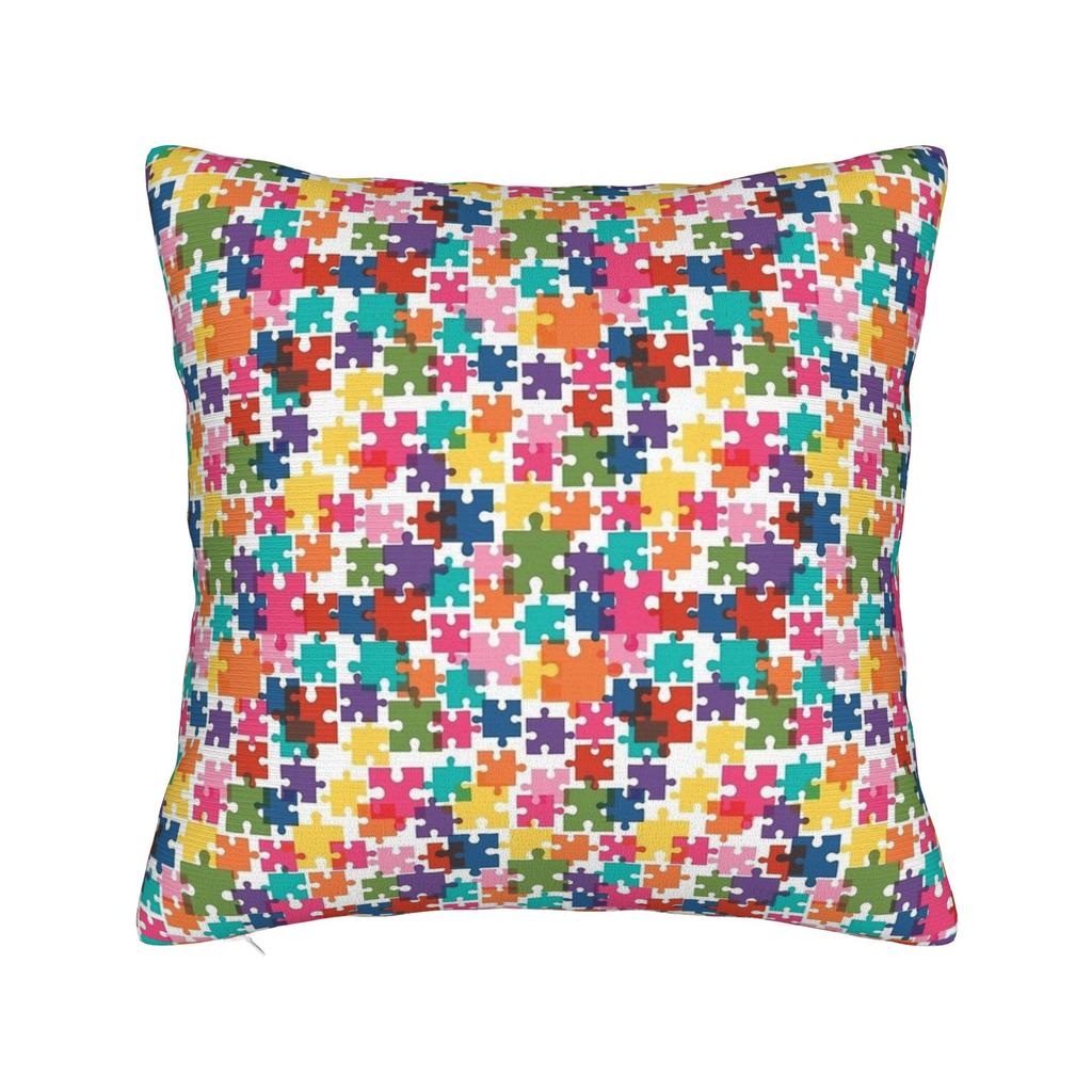 Autism Awareness Blue Puzzle Piece Pattern Pillow Case Graphic Pillow Cover For Sofa Bedroom Home Decor Fashion Pillowcases