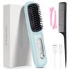 USB Charging Portable Hair Straightener Brush, Cordless Straightening Comb LED Display & Ceramic Coating, Ionic Technology