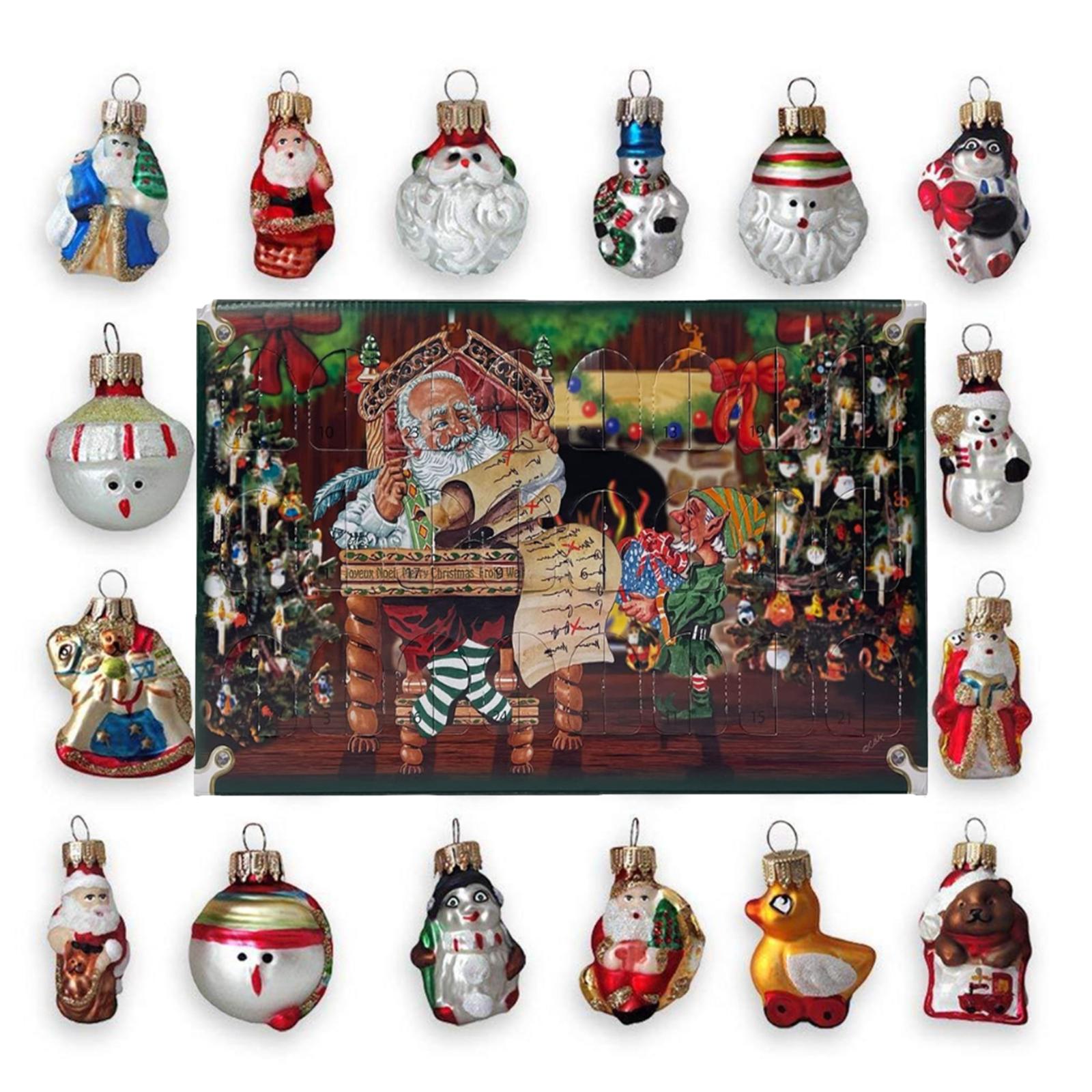 

Выдувное календарное украшение Рождественский подарок-сюрприз Подходит для мальчиков и девочек One Size белый