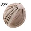 All-day Comfort Turban Hat for Women, Sequined Crepe Fabric Headwrap, Ethnic Non-strangling Headwear Style Knotted Front Headwrap All Face Shapes