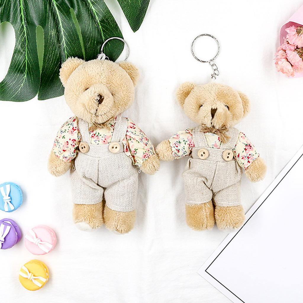 Bear Keychain Tiny Plush-Bear Keyring Party Favor Decorations for Boy Girl Wedding Birthday Keyring Funny Key-Holder