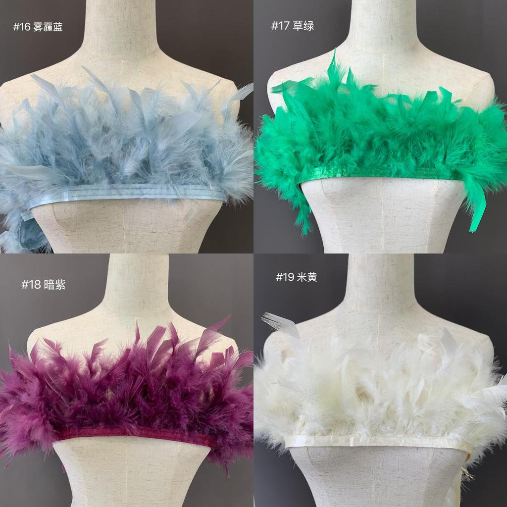 Buntes truthahnfederbesatz für Kostümdekoration Bühnenauftritt DIY Modeaccessoires