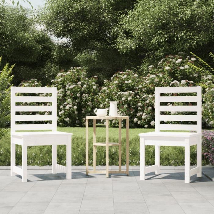 VidaXL Garden Chairs 2 Pcs White 40.5x48x91.5cm Solid Pine Wood 824026