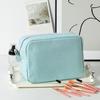 Makeup Bag Solid Color Large Capacity Zipper Closure Cosmetic Pouch Skin Care Product Travel Storage Pouch