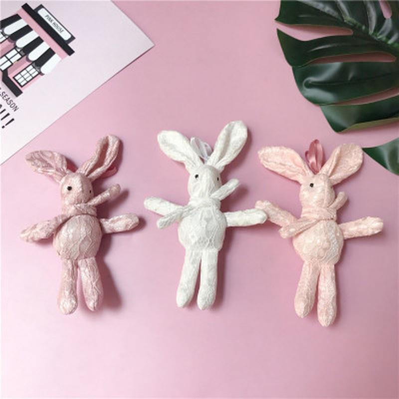 Rabbit special cute rabbit doll key bag hanging pendant cartoon flower wedding party decoration