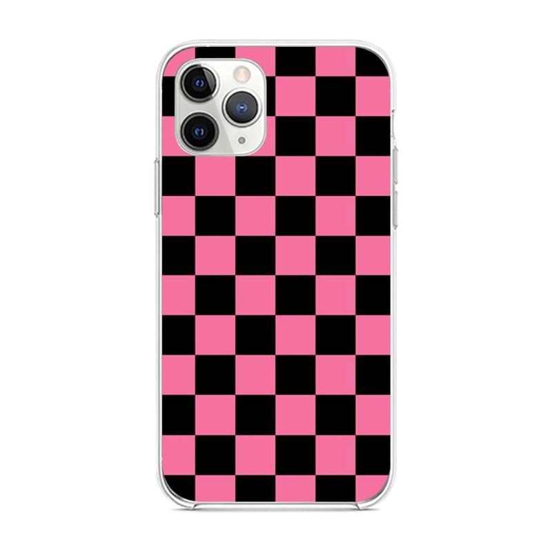 Preppy Aesthetic Cute Pink Phone Case for iPhone 14 13 12 11 XS X 8 7 6 Plus Mini Pro Max SE 2022 Transparent Phone Cover