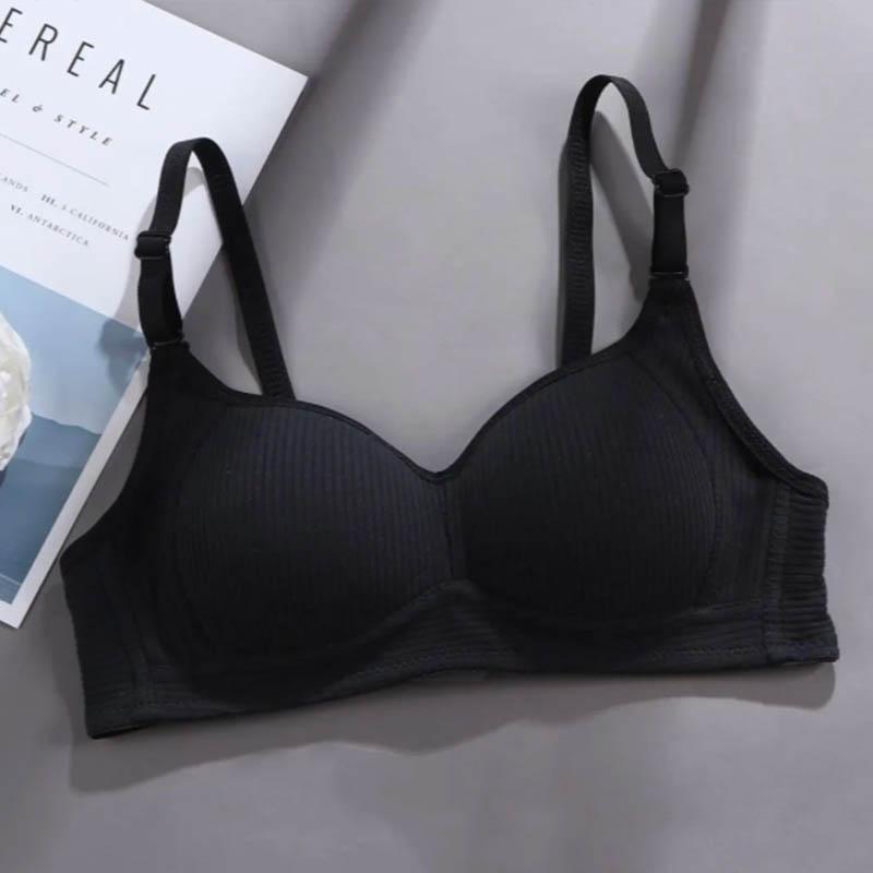 Ladies Korean Version No Steel Ring Simple Glossy Thin Thread Gather Anti-sagging Anti-glare Side-collection Bra
