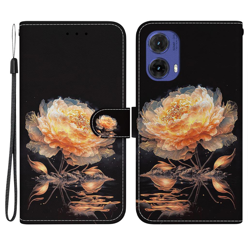 Dla Motorola Moto G85 5G/S50 Neo 5G Etui Wzór Nadruk Skórzany Pokrowiec na Telefon z Uchwytem na Karty