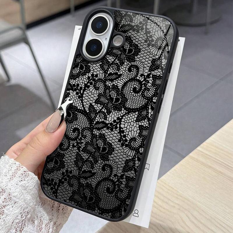 Für iPhone 17 16 15 14 13 12 11 Pro Max Hülle Exquisites Spitzenmuster Silikonhülle Für iPhone Air 16E 16 Plus XS X XR Weiche Hülle