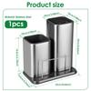 2 in 1 Utensilien Messerhalter Essstäbchen Löffel Aufbewahrungsbox Edelstahlboden Abtropfgestell Küchenarbeitsplatte Tisch Geschirr Organizer Rack