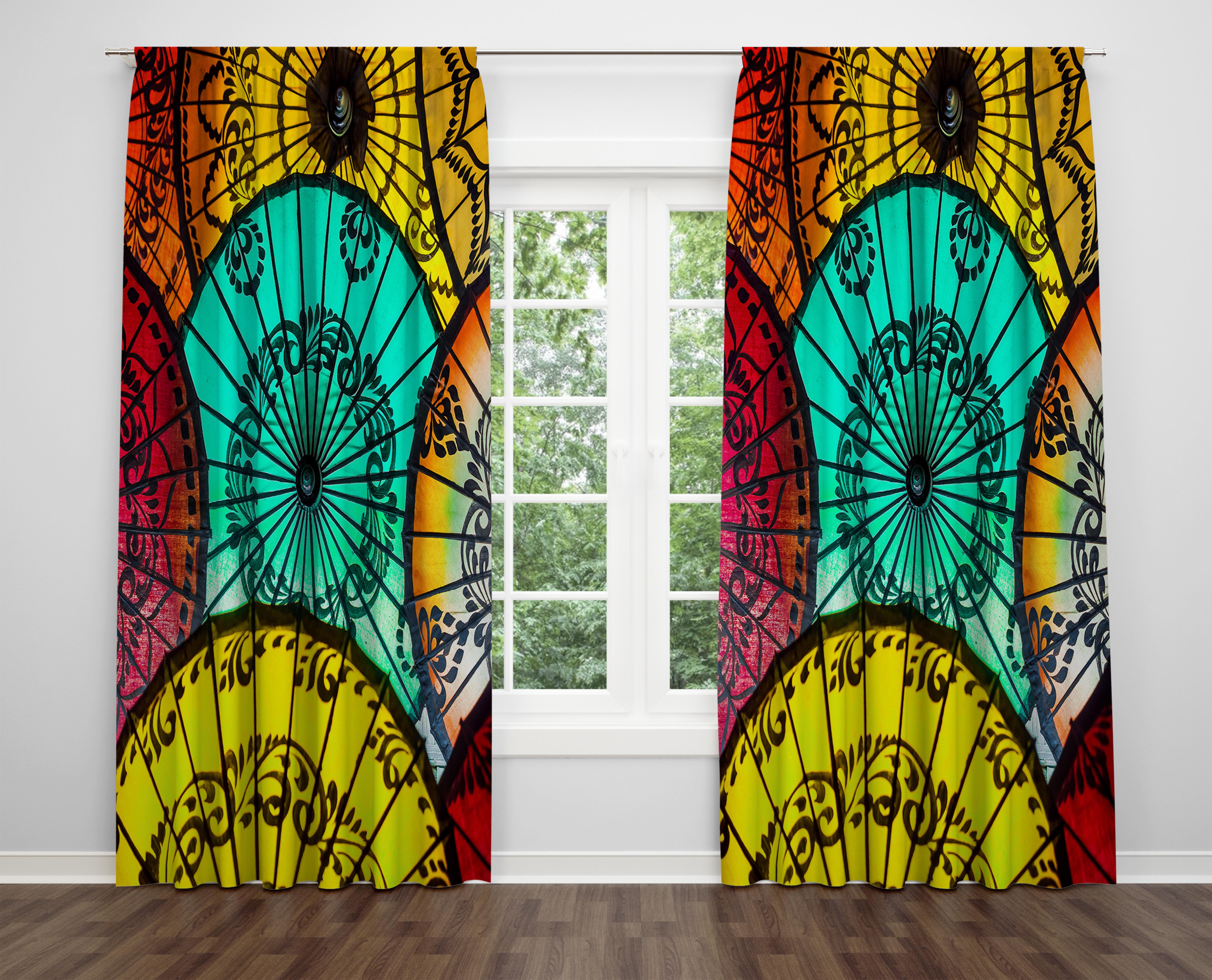 

Декоративний дизайн, високоякісна бавовняна тканина, ви можете вибрати одну або подвійну фіранку з крила 1 piece різнокольоровий