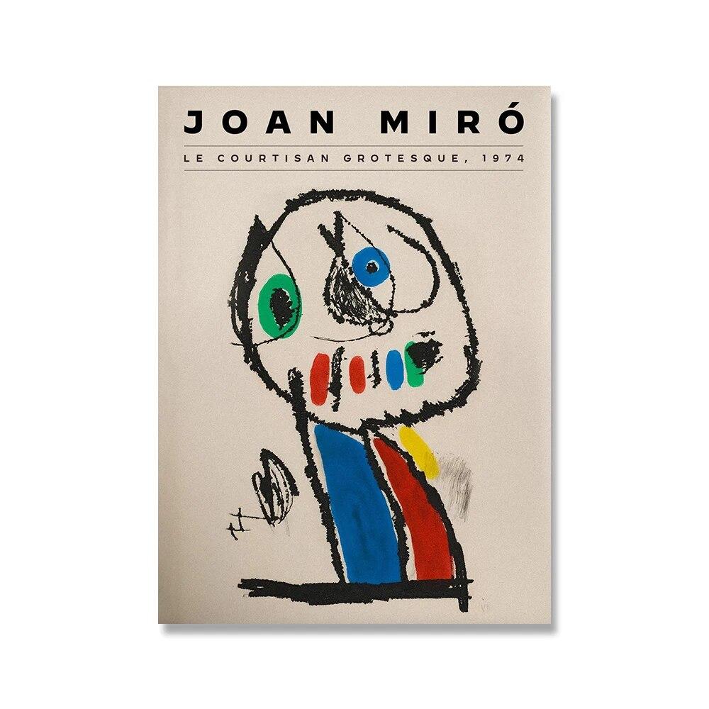 Joan Miro Vintage Abstract Expoziție Artă de Perete Pictură pe Pânză Postere și Printuri Nordice Imagini de Perete pentru Living Decor Acasă Fără Ramă