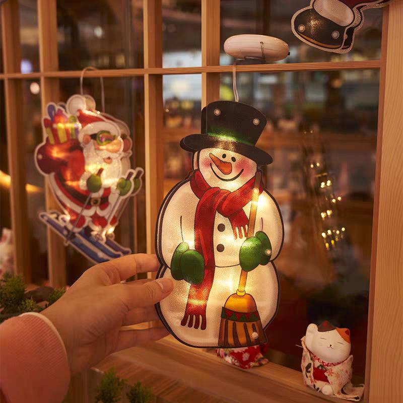 Grenzüberschreitende Weihnachts-Saugnapflichter: Weihnachtsmann, Rentier & Baumdekorationen für Schaufenster und Feiertagsatmosphäre