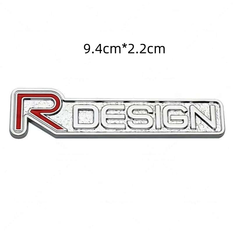 3D Metal R-Design Logo Badge Sticker Front Grill Rear Trunk Emblem Decal