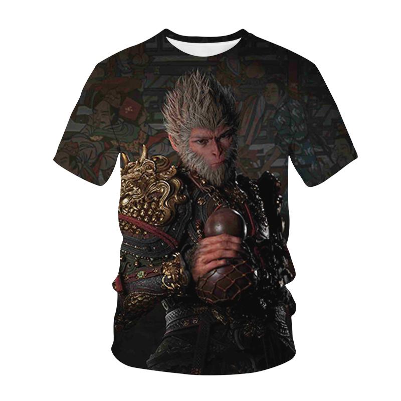Rollenspiele Black Myth Wukong 3D-Druck T-Shirt 3D Mode Herren/Damen Kurzarm Streetwear Oversize Tees Tops Unisex T-Shirt