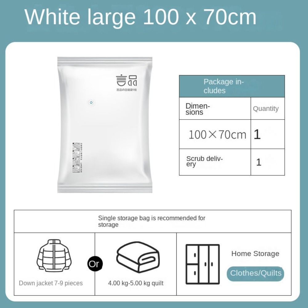 

Компрессионные мешки большой емкости для хранения вещей, хлопковые одеяла, вакуумные мешки, дорожная сумка для хранения вещей 100X70CM