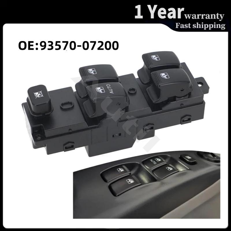 93570-07200 Front Left Master Power Window Switch Electric Glass Lifter Button for Kia Picanto Morning 2004-2007 Hyundai H100-4F