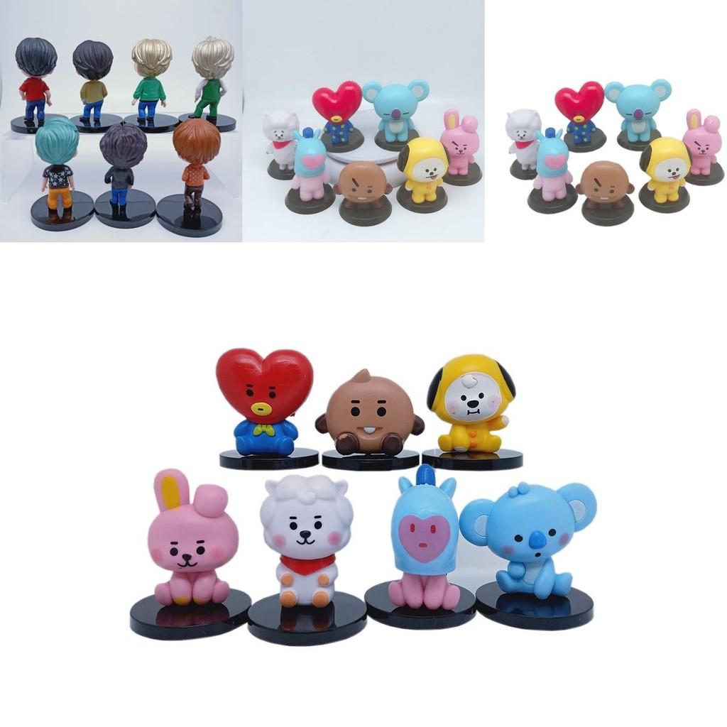 Exquisite 7pcs Set Of Kpop Bangtan Boys Star Figure Dolls For Unique Decor
