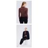 Damen Herbst und Winter hohe Elastizität doppellagig warm Yoga Langarm-Basisshirt