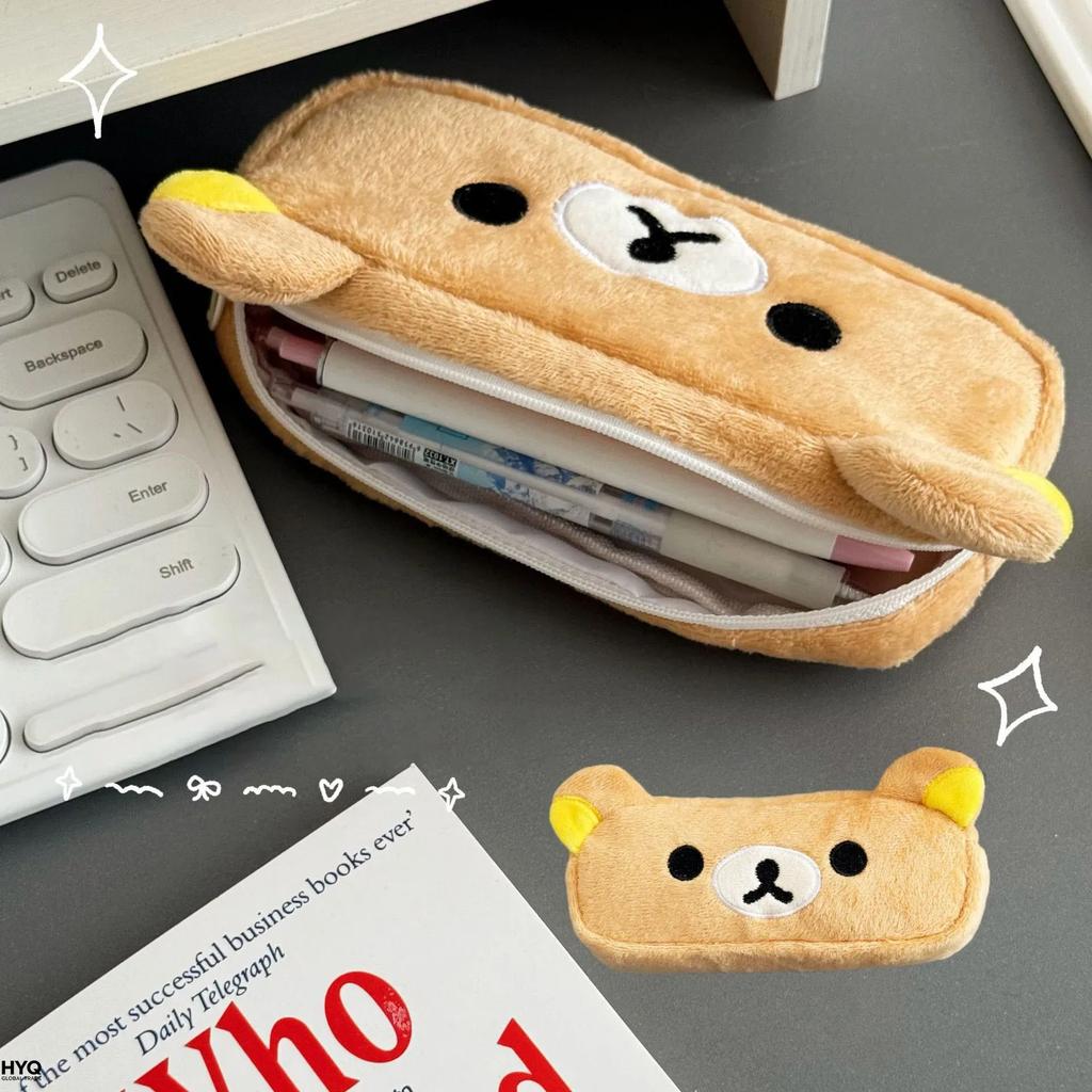 Pencil Cases For Kids Girls Cute Cartoon Bear Pencil Pouch Organizer Pen Bag School Stationeries Gifts