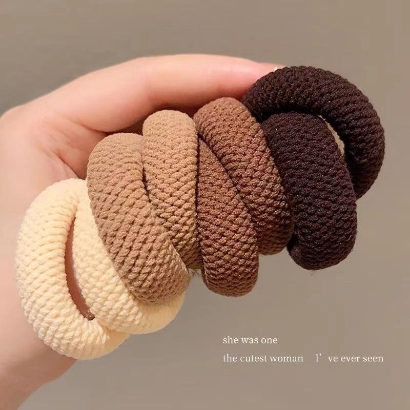 Hair Rope Hair Ring High Elastic Widened Thickened Rubber Tendons Seamless High Horsetail Ball Head Durable Head Rope Towel Ring for Women