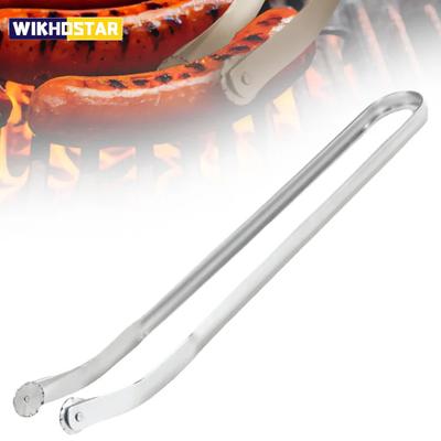 BBQ Sausage Turning Tongs High Temperature Resistance Metal Sausage Turning Plier Barbecue Clip Multipurpose Cooking Grill Tongs