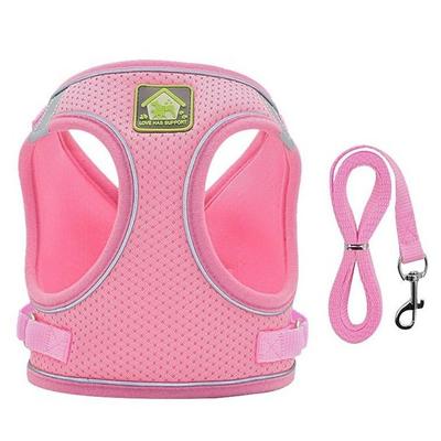 Szelki dla psa MHY + smycz, różowe, 1 zestaw