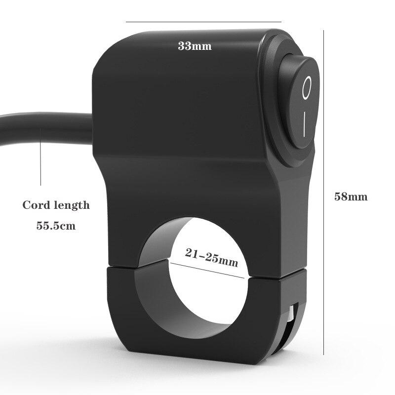 22cm 7/8in Aluminum Alloy Motorcycle Handlebar Headlight Switch Three-position Waterproof Switch 12V Fog Spotlight Retro Switch