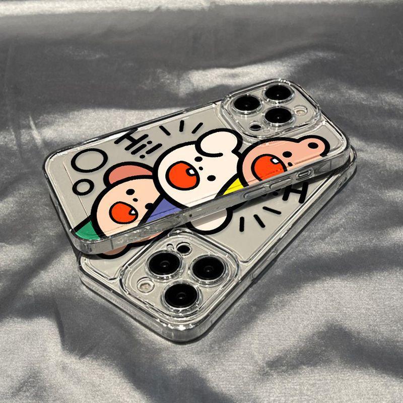Cartoon Cute Three Animals for iPhone17promax Apple 16 Mobile Phone Case 14/13 Simple 15