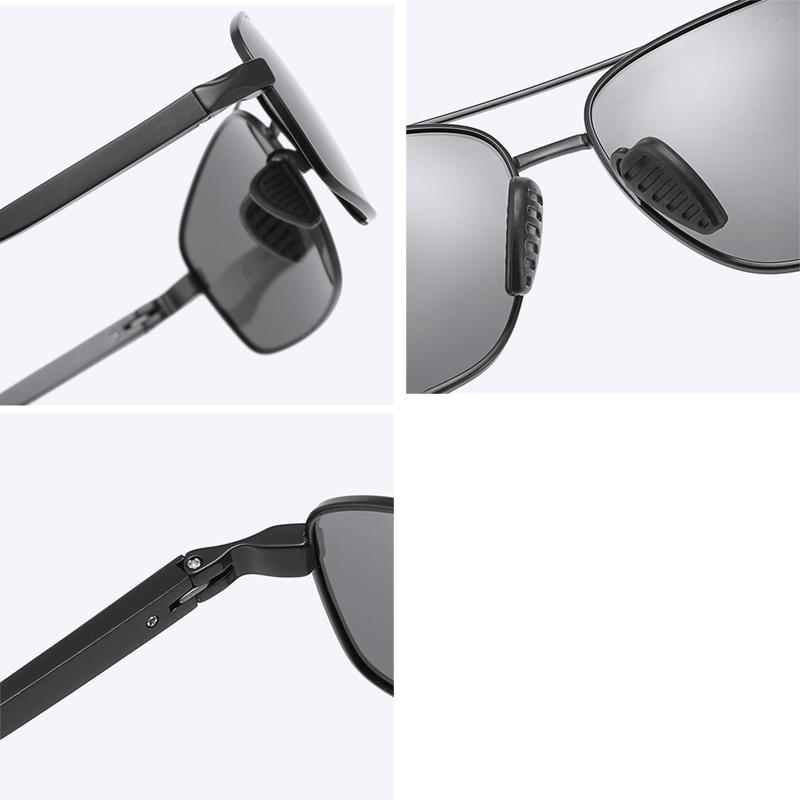 Non-polarized Fashion Men's Metal Sunglasses Double Beam Lens Square Sunglasses Women Men Metal Frame Driving Glasses