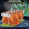Folding Chicken Leg Rack 12 Slots Non-Stick Chicken Drumstick Holder with Drip Tray Stainless Steel Chicken Leg Wing Grill Rack