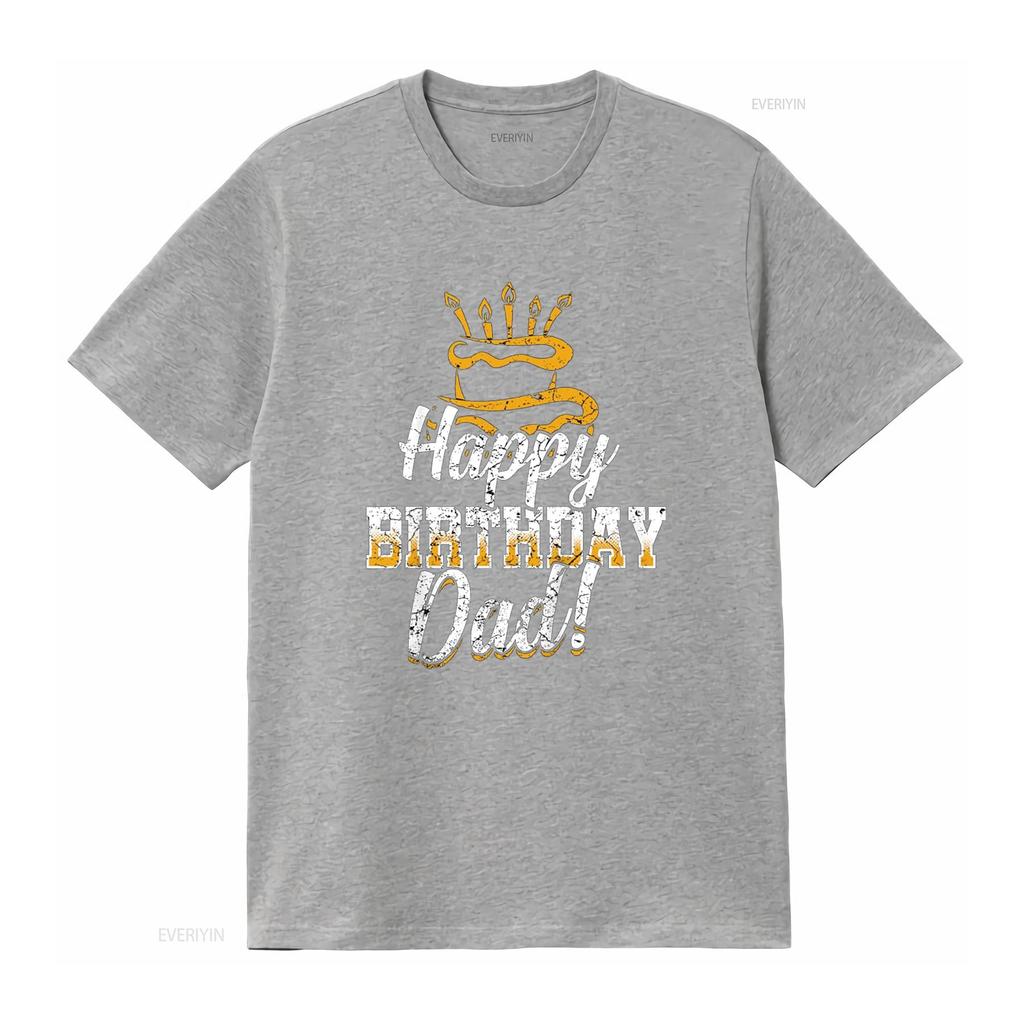 Happy Birthday Daddy Dad Papa Father BDay T Shirt Vintage Washed Unisex Top For Everyday Wear Breathable Slightly Versatile