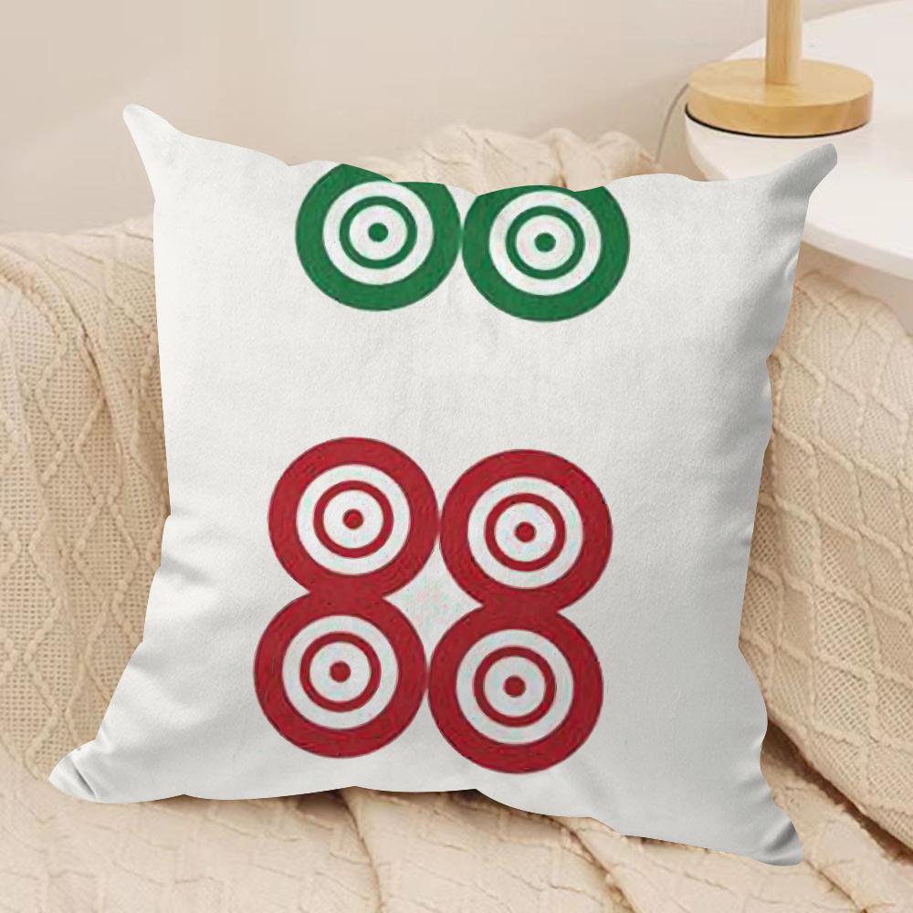 Cute Mahjong Cushion Cover Pillowcase Ultra Soft Skin Friendly Fabric Cloud Like Comfort & Concealed Zipper