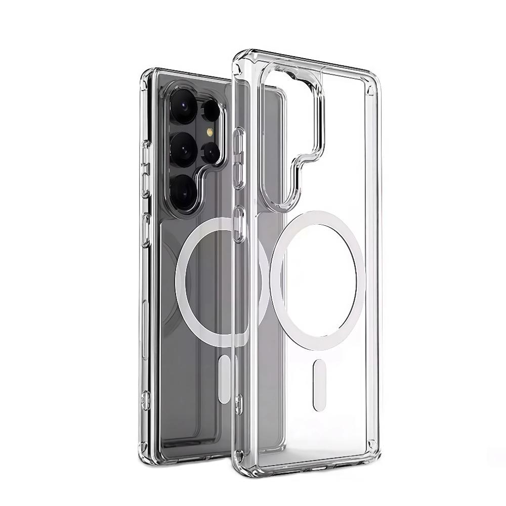 Transparent Shockproof Phone Case For Samsung Galaxy S26 S2 S24 S23 S22 S21 S20 Note 20 Ultra 10 Plus FE Magnetic Armor Cover