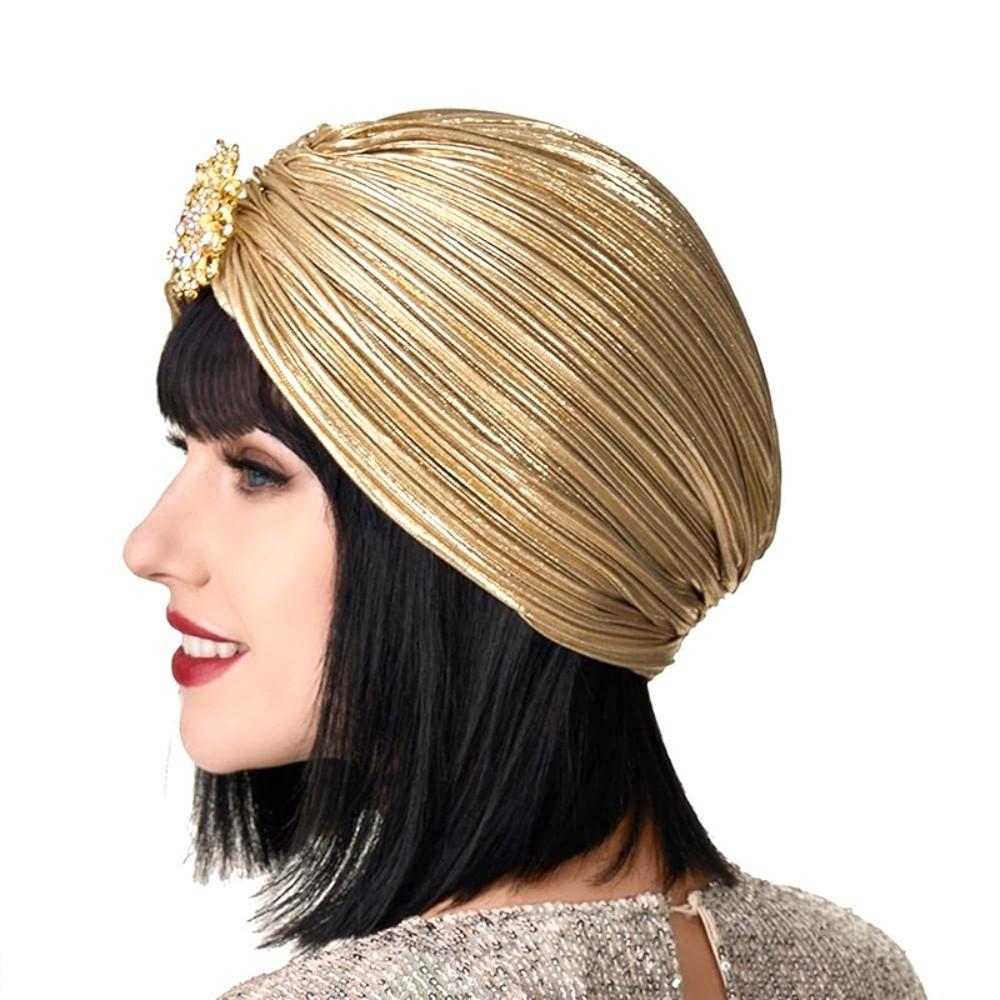 Pleated Women Turban Cap Bandana Elastic Beanies Comfortable Luxury Indian Hat Hair Care
