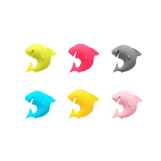 6Pcs Silicone Cute Shark Cocktail Party Wine Glass Cup Drinks Marker Label Tags