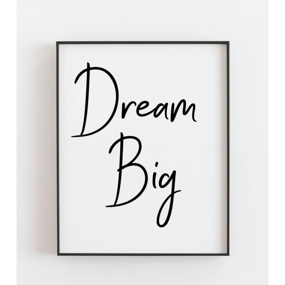 Inspirational Quotes Modern Design Dream Big Motivational Verse Art HD Print Canvas Beautiful Living Room Decor Mural Art (Without Frames)