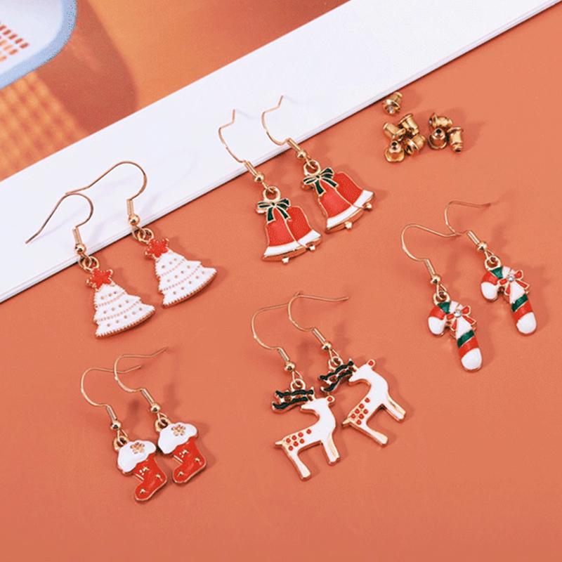 

Рождественские висячие серьги, крючки для ушей, рождественская елка, снеговик, колокольчики, снежинка, олень, подарок, ювелирные изделия