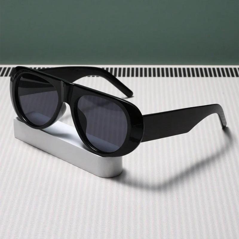 Fashion New Retro Oval Large Frame Sunglasses Fashion Accessories Minimalist Design  UV Resistant Sunglasses Female
