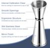 Double Cocktail Jigger - Premium 304 Stainless Steel 2 OZ 1 OZ With Measurements Inside for Bartending