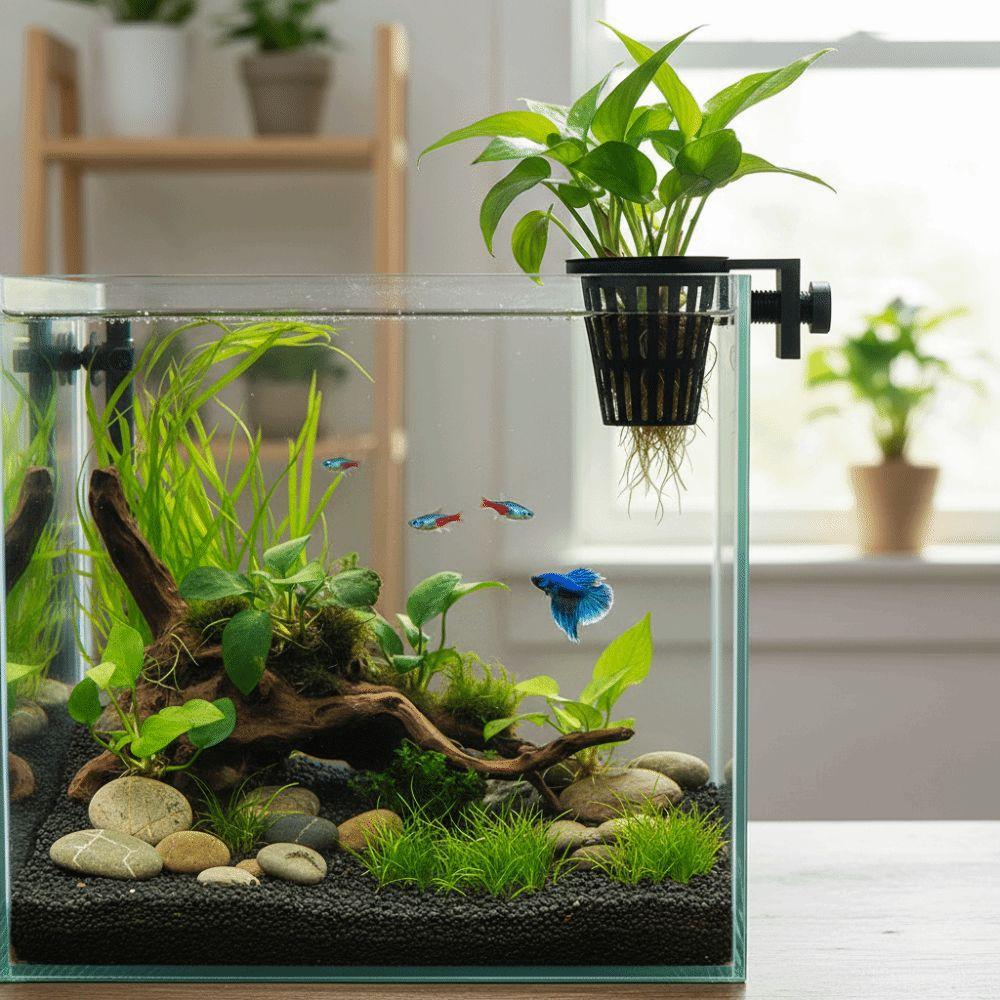 Top Hanging Fish Tank Greenery Holder Soilless Cultivation Aquarium Planter Cups Landscaping