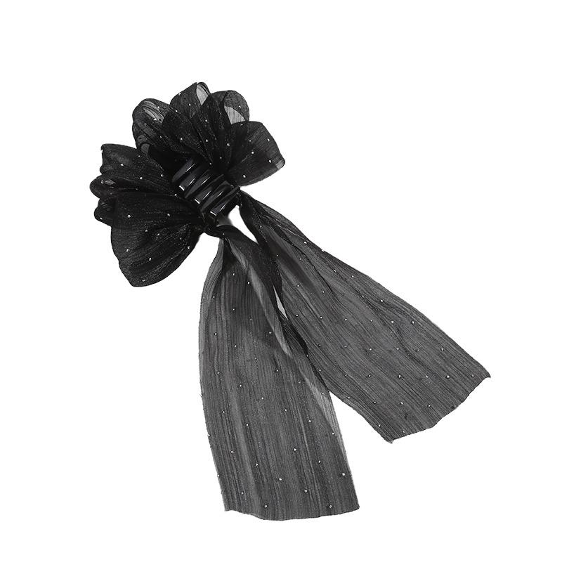 Mote Stor sløyfe Hårkloklemme Super Fairy Temperament Hodeplagg Kvinner Hårklemme Søt hårtilbehør