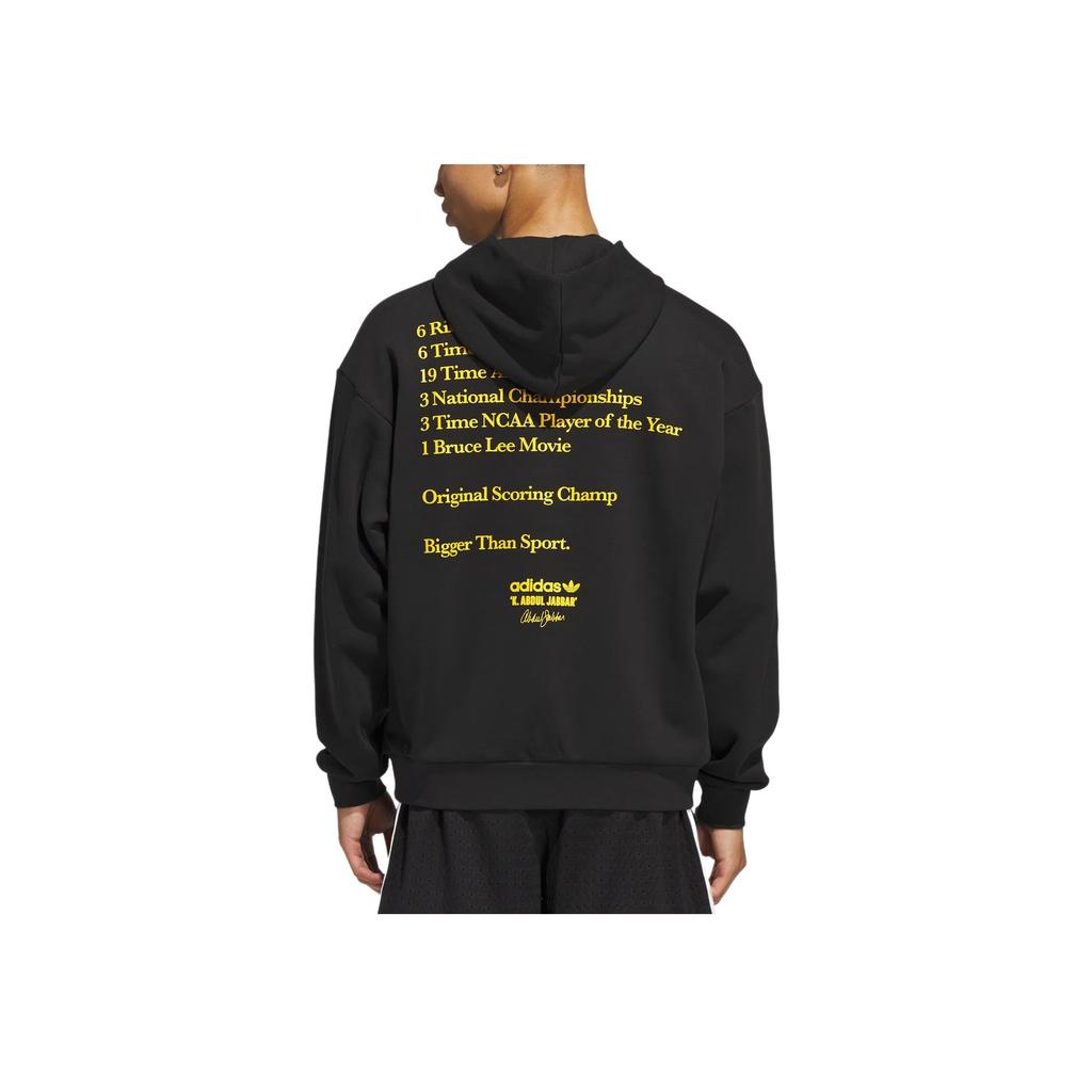 Adidas Originals SS25 Kareem Accolades Casual Comfortable Versatile Hoodie Unisex Hoodies Black Sun-Yellow JD5193